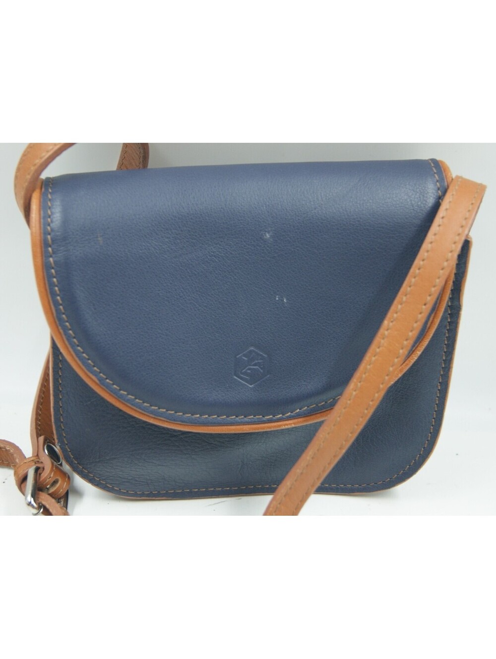 In Pell Women's Handbag Blue Leather Handle Adjustable Shoulder Crossbody Bag